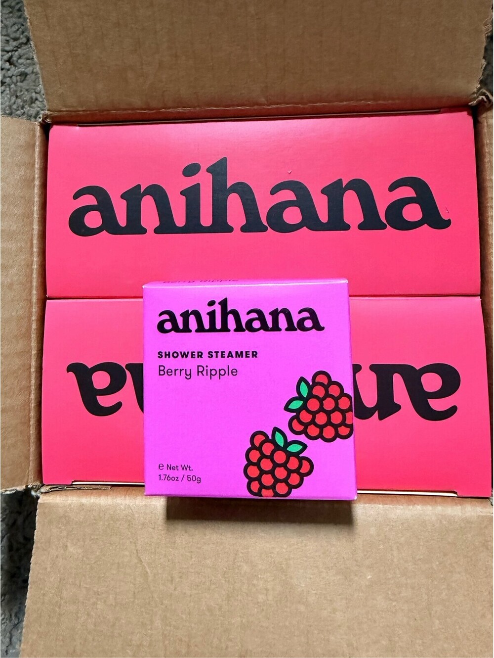 Lot of 12 Anihana Berry Ripple Shower Steamers Raspberry Vanilla 1.76oz